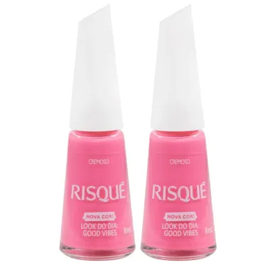Kit 2 Esmalte Risqué Cremoso Nova Cor Look do Dia Good Vibes 8ml
