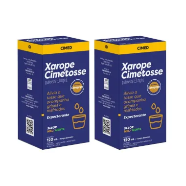 Kit 2 Cimetosse 13,33mg/ml Xarope Sabor Mel e Menta com 120ml