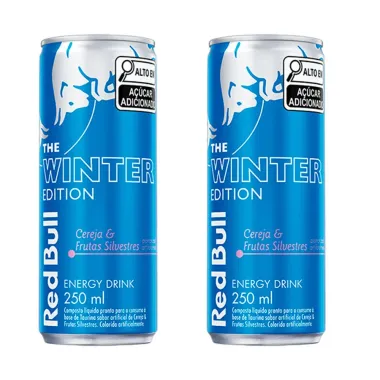 Kit 2 Energético Red Bull The Winter Edition Sabor Cereja e Frutas Silvestres 250ml