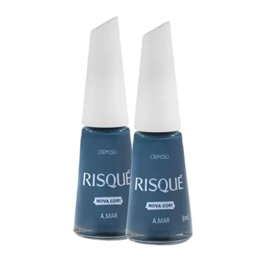 Kit 2 Esmalte Risqué Cor Amar Cremoso 8ml