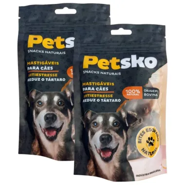Petiscos Mastigáveis para Cães Petsko Esôfago Bovino Desidratado 80g