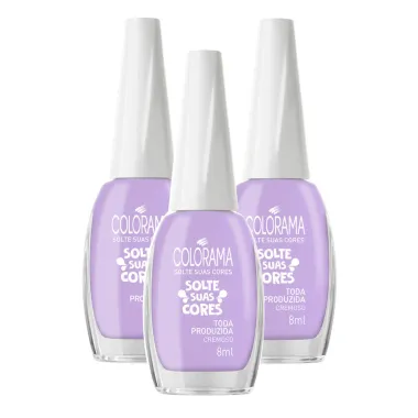 Kit 3 Esmalte Colorama Solte Suas Cores Cor Toda Produzida Cremoso 8ml