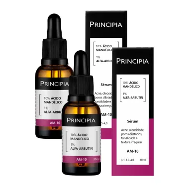 Kit 2 Sérum Principia AM-10 Ácido Mandélico e Alfa-Arbutin 30ml