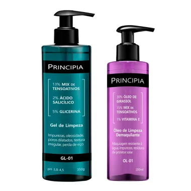 Kit 1 Gel de Limpeza Principia GL-01 Mix de Tensoativos, &Aacute;cido Salic&iacute;lico e Glicerina 350g