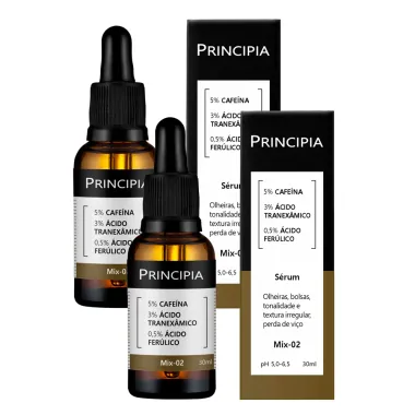 Kit 2 Sérum Principia Mix-02 Cafeína, Ácido Tranexâmico e Ácido Ferúlico 30ml
