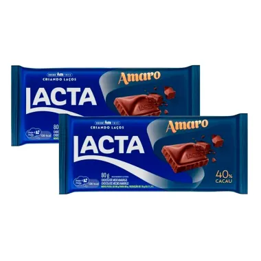 Chocolate Lacta Amaro 40% Cacau 80g Tablete