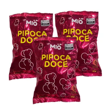 Kit 3 Pipoca Doce Mió 40g