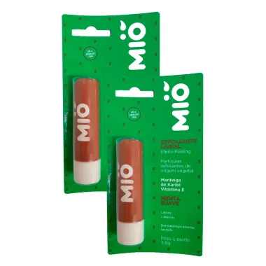 Kit 2 Esfoliante Labial Mió Efeito Peeling Sabor Menta Suave 3,6g