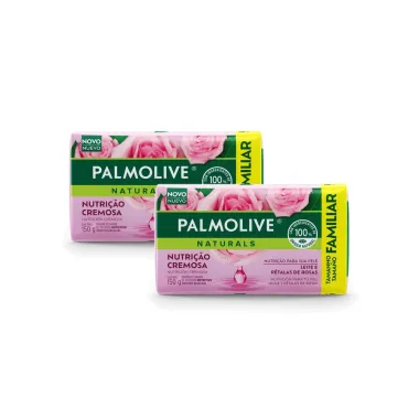 Kit 2 Sabonete Palmolive Hidrata e Perfuma Leite e Rosas 150g