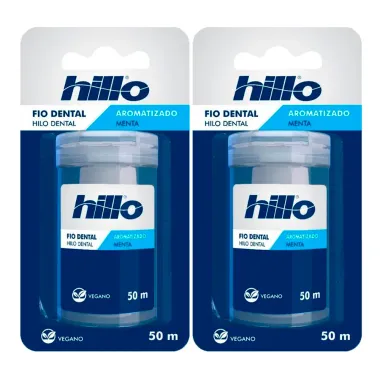 Kit 2 Fio Dental Hillo Aromatizado Menta 50m