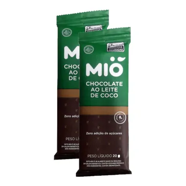 Kit 2 Chocolate Mió ao Leite de Coco Zero 20g