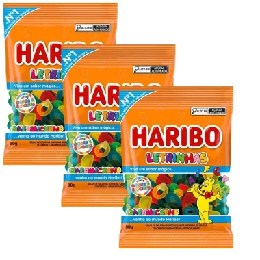Balas Haribo Letrinhas Sortidas 80g