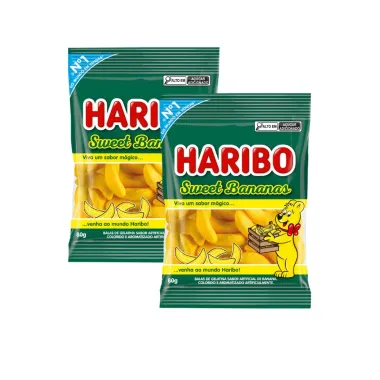 Kit 2 Balas de Gelatina Haribo Sweet Bananas 80g