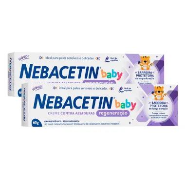 Kit 2 Nebacetin Baby Regeneração Creme Contra Assaduras 60g