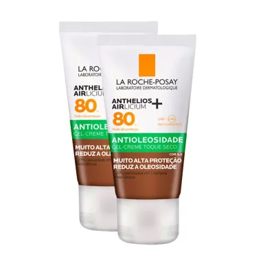 Kit 2 Protetor Solar Anthelios Airlicium+ FPS80 Antioleosidade Cor 6.0 40g