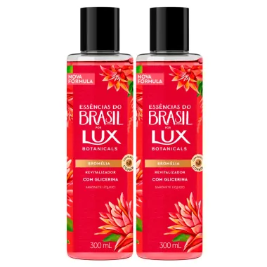 Kit 2 Sabonete Líquido Lux Botanicals Essências do Brasil Bromélia Revitalizador com Glicerina 300ml