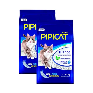 Kit 2 Areia Higiênica Pipicat Bianco para Gato