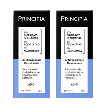 Kit 2 Antitranspirante Desodorante Principia AD-01 70ml