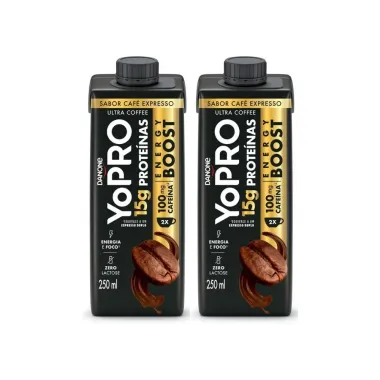 Kit 2 YoPRO Energy Boost UHT Café Expresso 15g de Proteínas 250ml