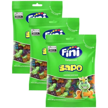 Balas Fini Gelatinas Sapo Sabores Sortidos 80g