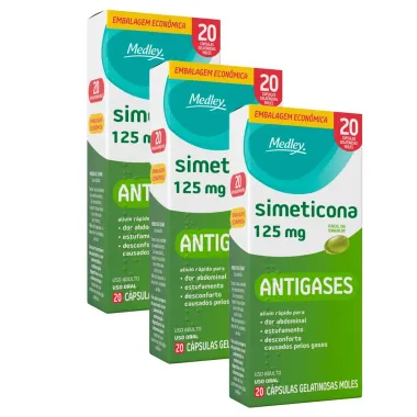 Kit 3 Simeticona 125mg Medley Genérico 20 Comprimidos
