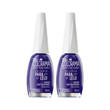 Kit 2 Esmalte Colorama Universo Paralelo Roxo Metaverso Cremoso 8ml