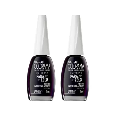 Kit 2 Esmalte Colorama Universo Paralelo Preto Intergalático Efeitos 8ml