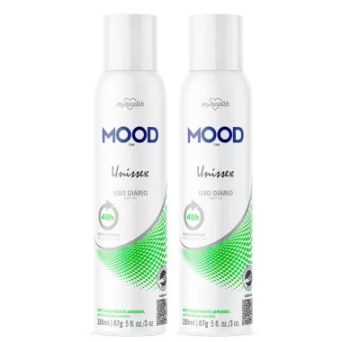 Kit 2 Desodorante Mood Care Unisex Aerosol Antitranspirante 48h 150ml