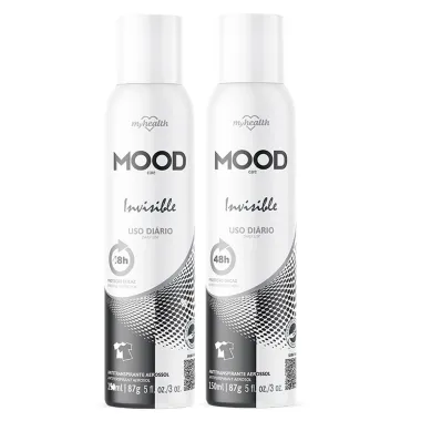 Kit 2 Desodorante Mood Care Invisible Aerosol Antitranspirante 48h 150ml