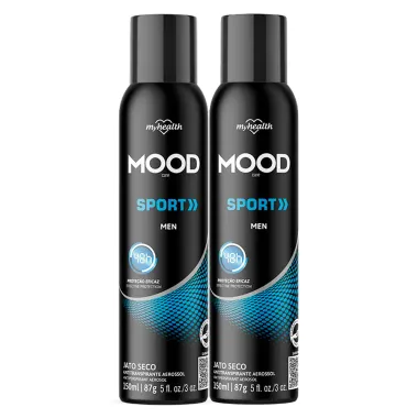 Kit 2 Desodorante Antitranspirante Mood Care Aerosol Sport Masculino 48h 150ml