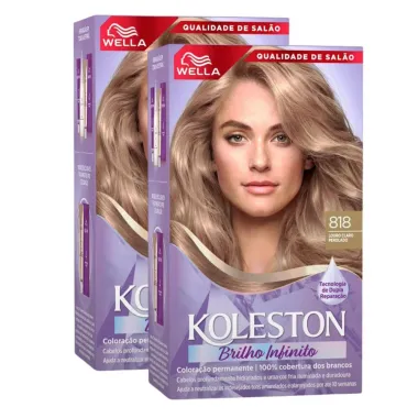 Kit 2 Tintura Koleston Brilho Infinito Louro Claro Perolado 818