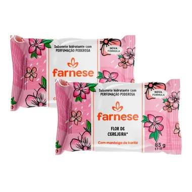 Kit 2 Sabonete Hidratante Farnese Flor de Cerejeira com Manteiga de Karité 85g