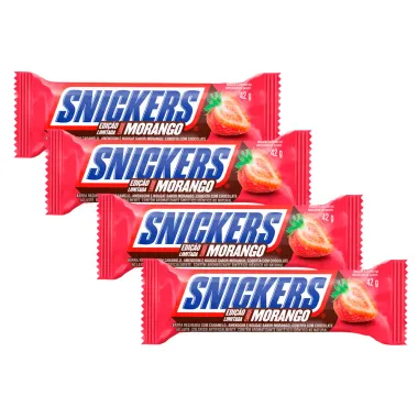 Kit 4 Chocolate Snickers Morango 42g