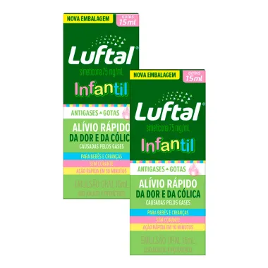 Kit 2 Luftal Intantil Gotas Simeticona 75mg/ml 15ml