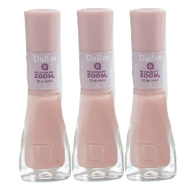 Kit 3 Esmalte Dailus Me Chama no Zoom Cor Tô de Home 8ml