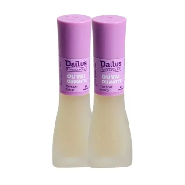 Top Coat Fosco Dailus Ou Vai Ou Matte 8ml  | Kit com duas unidades