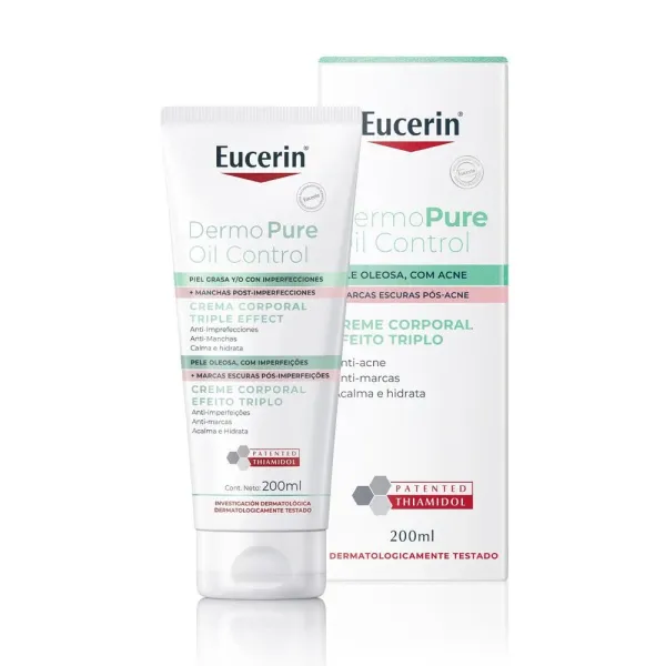 Creme Corporal Antiacne Efeito Triplo Eucerin Dermo Pure Oil