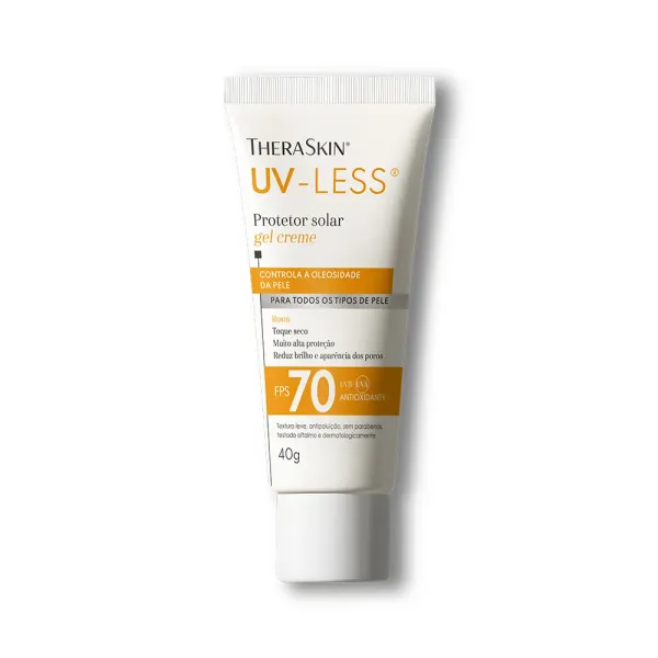Protetor Solar Theraskin UV Less FPS70 Gel Creme Sem Cor 40g