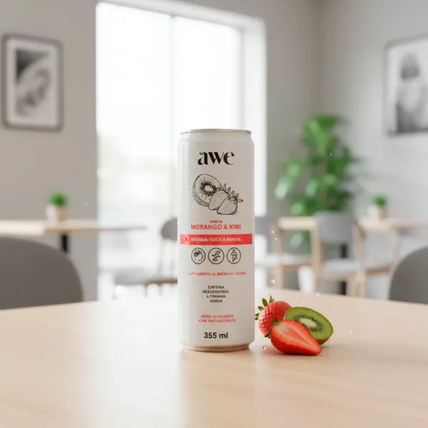 Awe Suplemento Alimentar Líquido Sabor Morango e Kiwi Zero