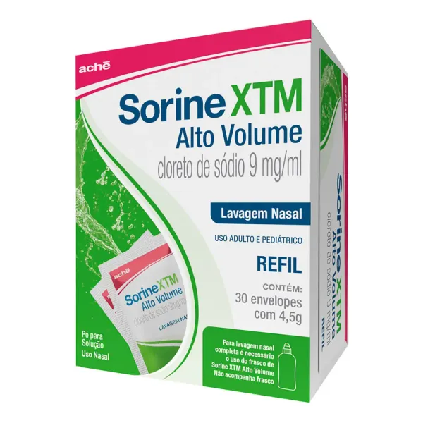 Sorine XTM Alto Volume 9mg/ml Lavagem Nasal Refil 30 Envelopes de
