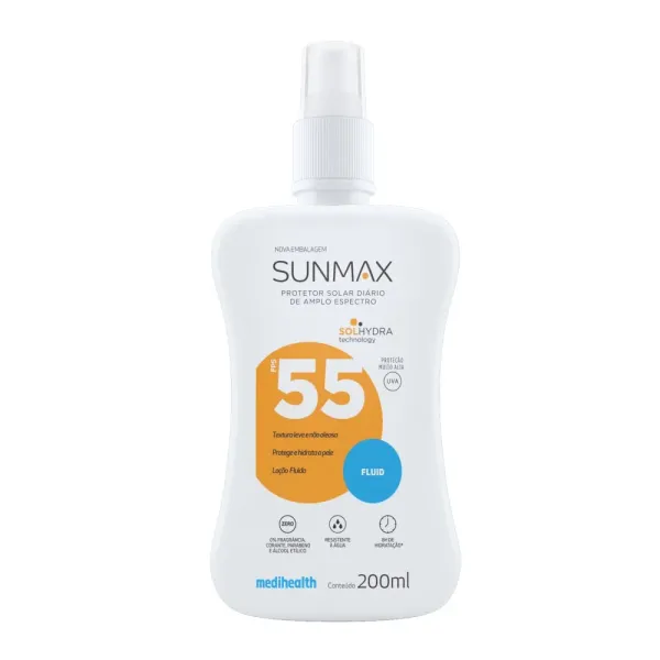 sun  Protetor Solar Sunmax Fluid Pele Oleosa e Mista FPS 55 Spray com