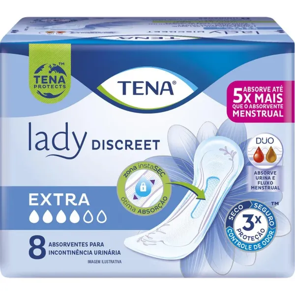 Absorvente para Incontinência Urinária Tena Lady Discreet Extra 8