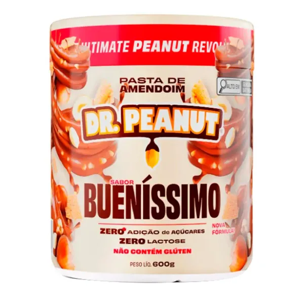 Pote Pasta de Amendoim Dr. Peanut Power Cream Bueníssimo com Whey Protein 600g