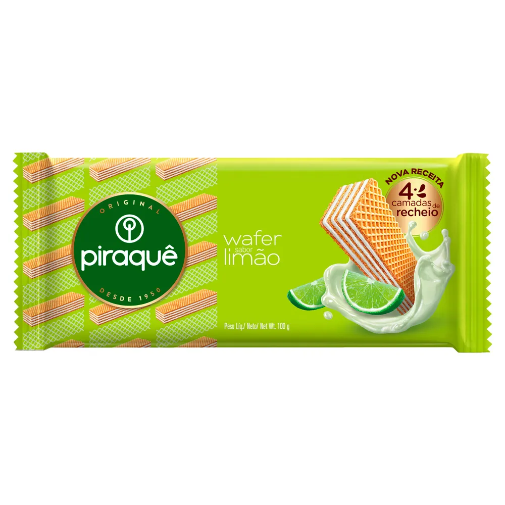 Biscoito Piraquê Wafer Sabor Limão 100g