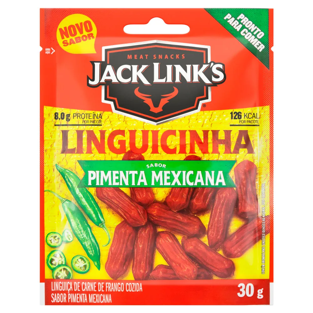 Linguicinha Jack Link's Sabor Pimenta Mexicana Sachê 30g