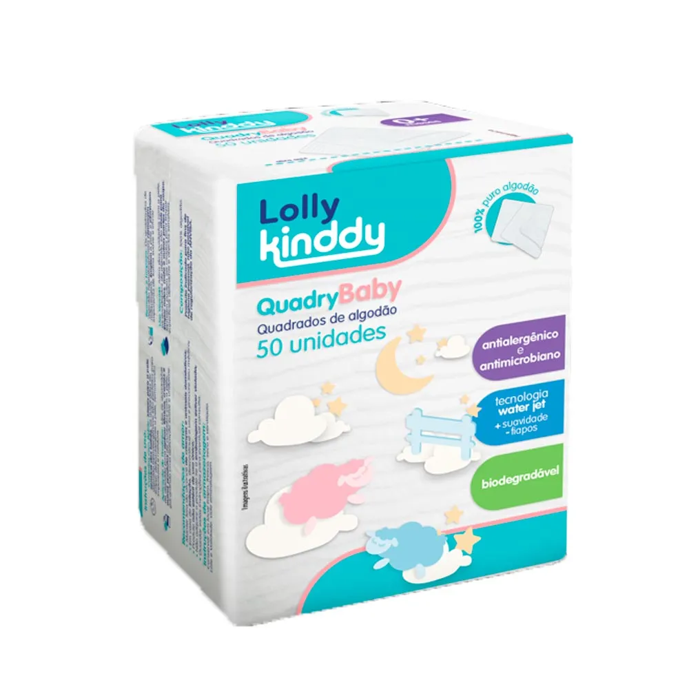 Algodão Lolly Kinddy Quadry Baby Quadrados 50 Unidades