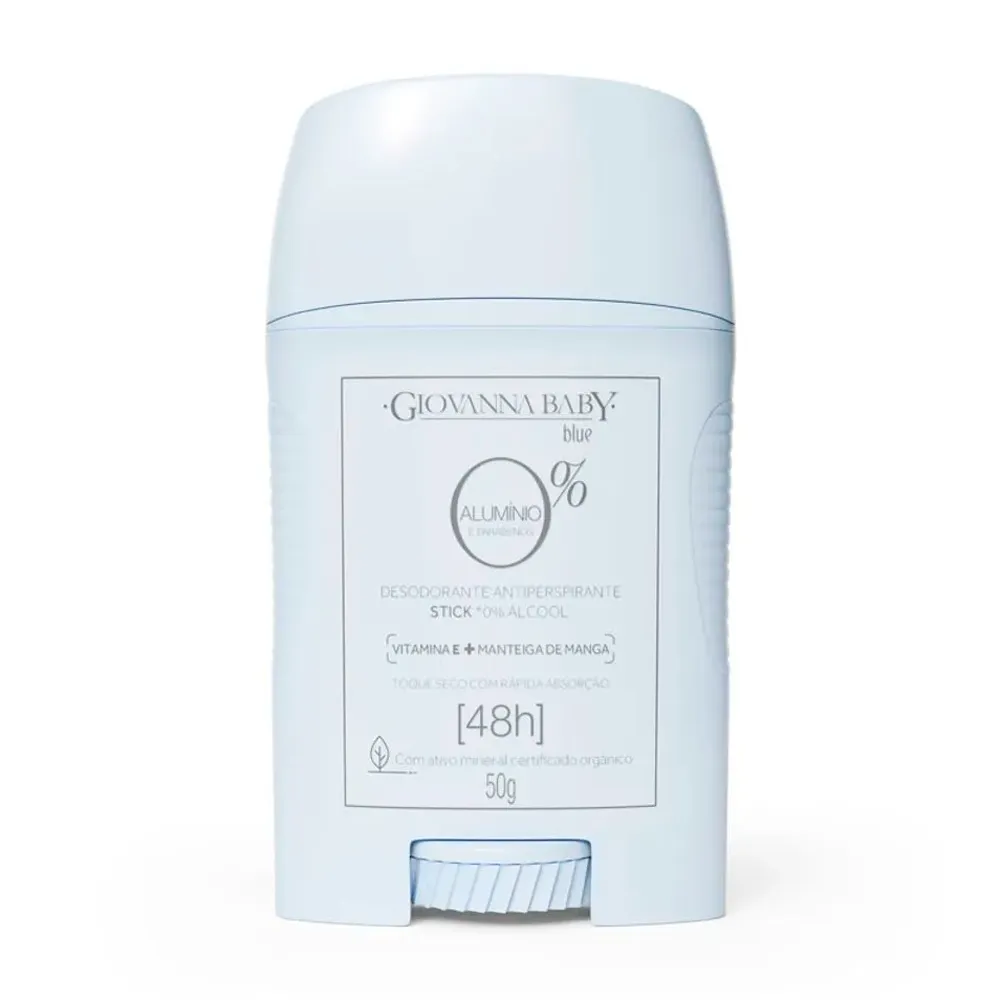 Desodorante Giovanna Baby Blue 0% Alumínio Antiperspirante 48h Stick 50g