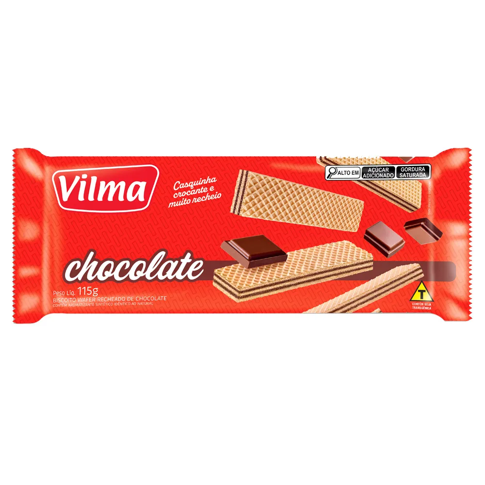 Biscoito Wafer Vilma Sabor Chocolate 115g