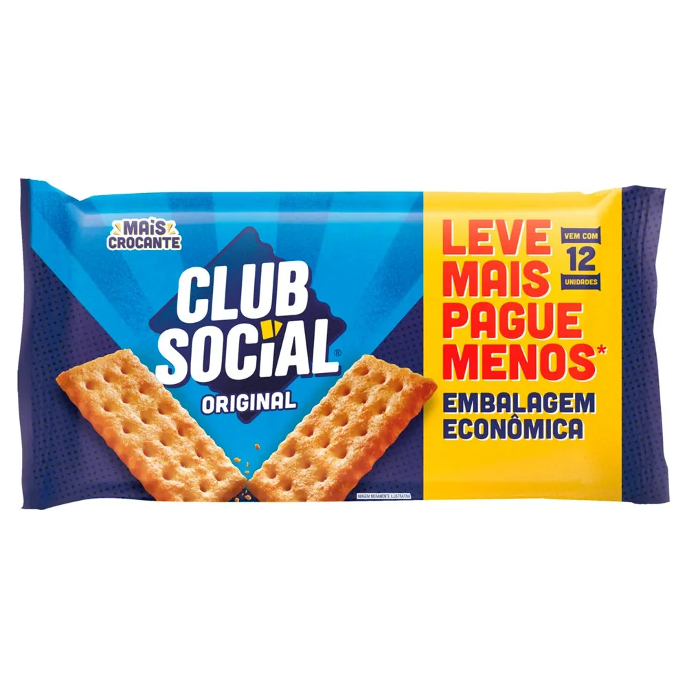 Biscoito Club Social Original com 12 Unidades