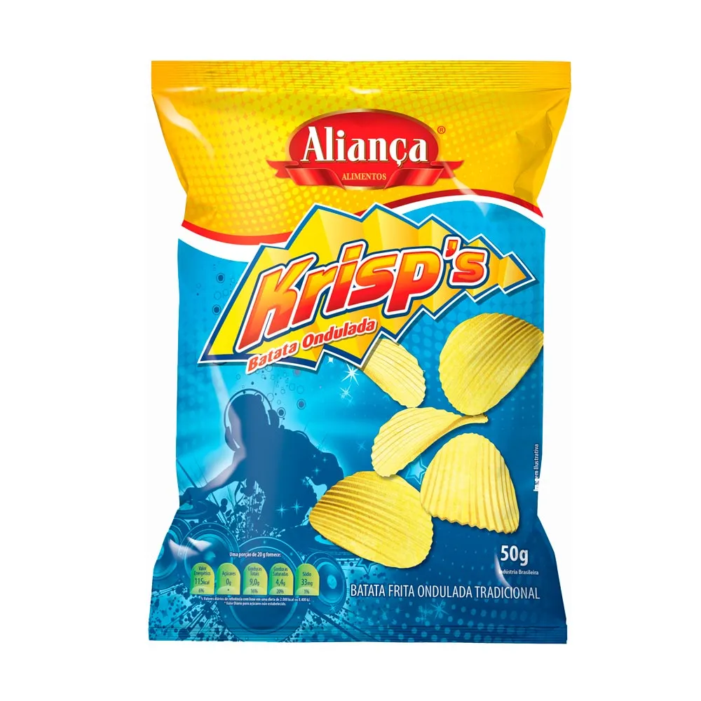 Batata Aliança Krisps Ondulada Tradicional 50g